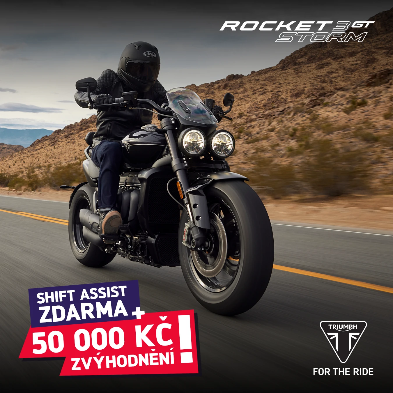 ROCKET 3 STORM GT NYNÍ VÝHODNĚJI O 50 000 KČ A SE SHIFT ASSISTEM ZDARMA!